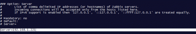Добавить IP-адрес Zabbix сервера