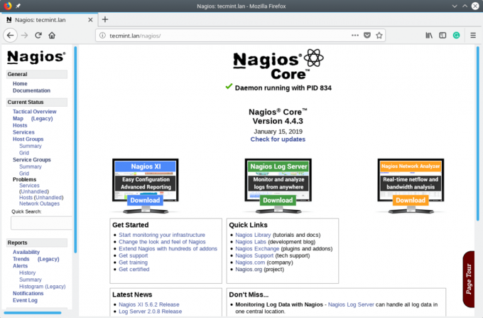 Веб-консоль Nagios