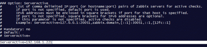 Добавить активный IP-адрес Zabbix Server