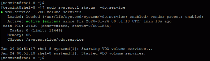 Проверить статус службы VDO