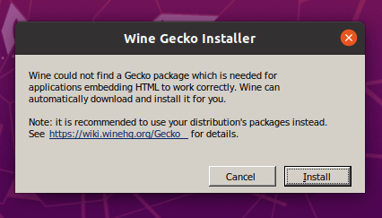 Установщик Wine Gecko