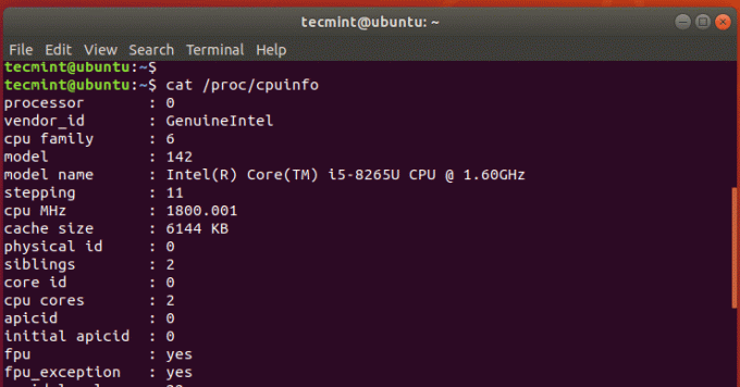 Проверьте информацию о процессоре Linux