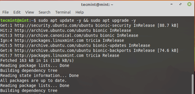 Обновите Linux Mint