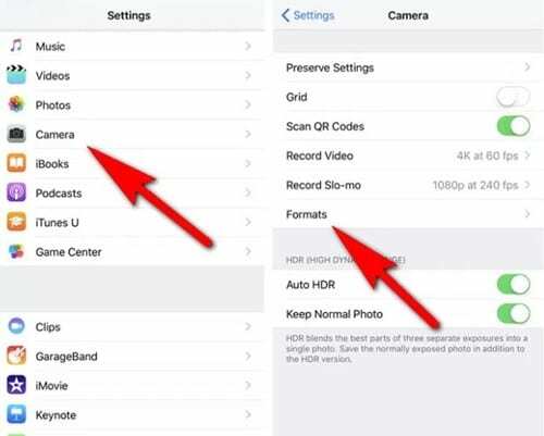 Легко изменить формат изображения и видео по умолчанию в iOS 11