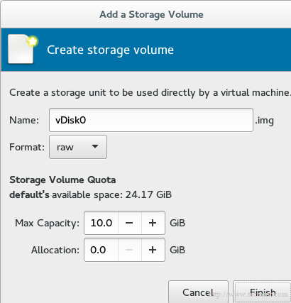 Создать диск для хранения виртуальной машины KVM