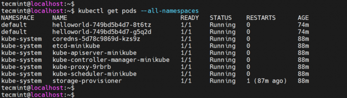 Получение списка пространств имен модулей