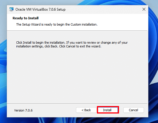 התקנה של VirtualBox על Windows