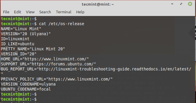 Проверить версию Linux Mint
