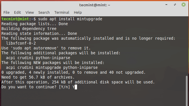 Установите Mintupgrade в Linux Mint