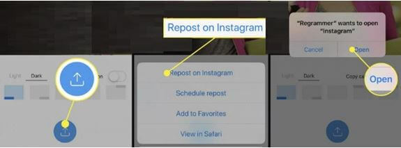Приложение Regrammer попросит вас переключить приложение Instagram