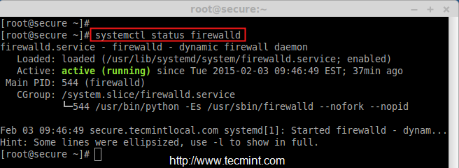 Проверка статуса Firewalld