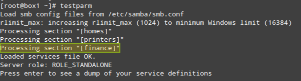 Тестовая конфигурация Samba