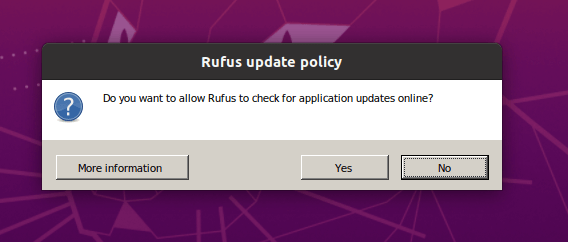 Политика обновления Rufus