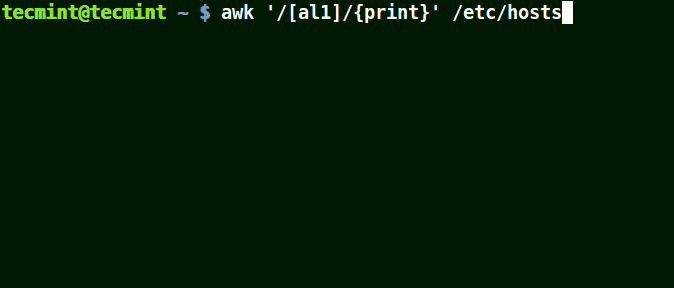 Use-Awk для печати соответствующего символа в файле