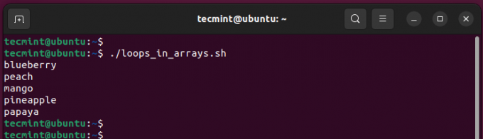 Bash For Loop Array דוגמה