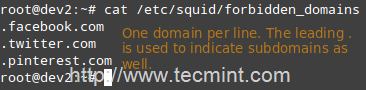 Блокировать домены в Squid