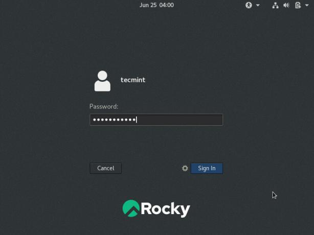 Вход в Rocky Linux