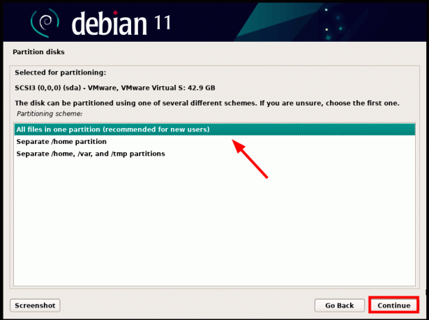 Debian 11 Partitionierungsschema