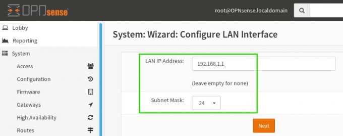 OpnSense تكوين واجهة LAN