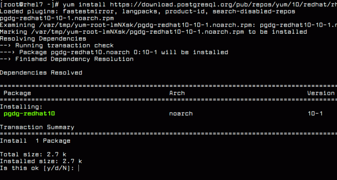 Activați PostgreSQL Yum Repository