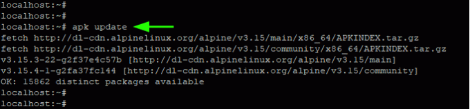 Aggiornamento Linux alpino