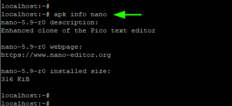 Controlla le informazioni sul pacchetto in Alpine Linux