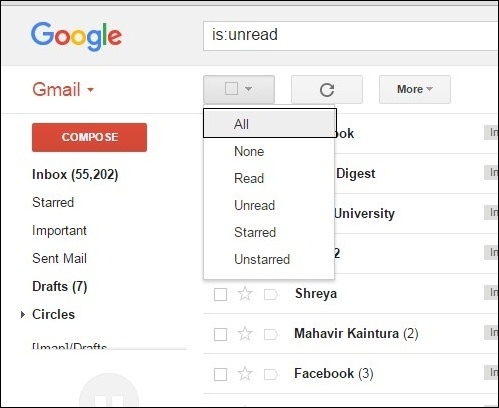 كيفية تحديد جميع رسائل البريد غير المقروءة كما تمت قراءتها في Gmail