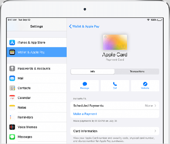 Apple Card na iPhoneu i iPadu