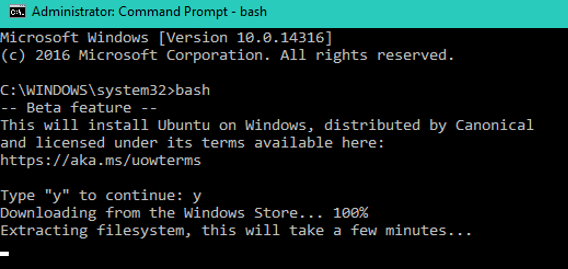 So führen Sie Linux Bash unter Windows 10 aus 