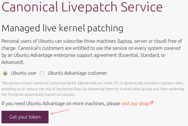 Serviciu Canonical Livepatch