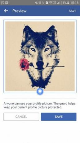 Facebook profila attēlu apsardze