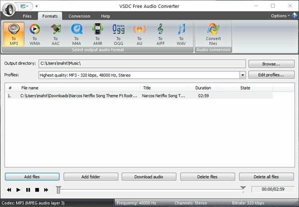 Convertor audio gratuit VSDC