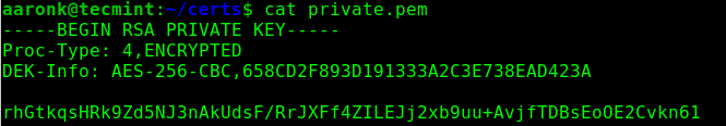 Bekijk de wachtwoordzin van de SSL-privésleutel