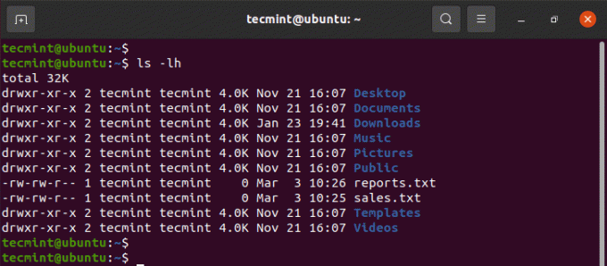 Linux में लंबी सूची फ़ाइलें
