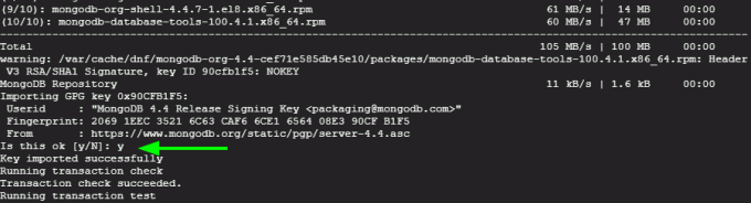 Uvezite MongoDB GPG ključ