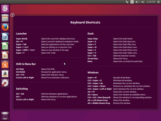 Comenzi rapide de la tastatură Ubuntu 15.10