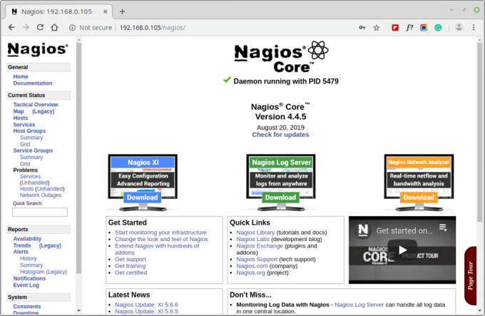 Панель управления Nagios