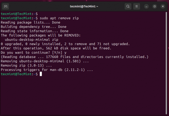 Ukloni paket u Ubuntuu