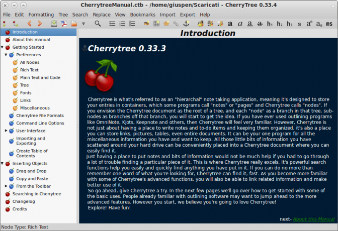 Cherrytree - Notizen-App