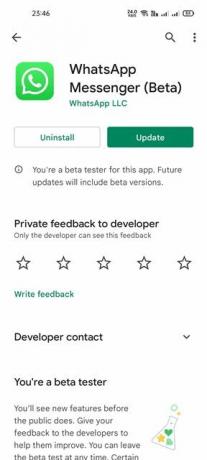 Обновите приложение WhatsApp для Android