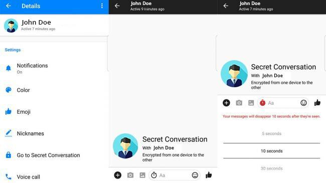 Facebook-Messenger-Возможности-Секретный разговор