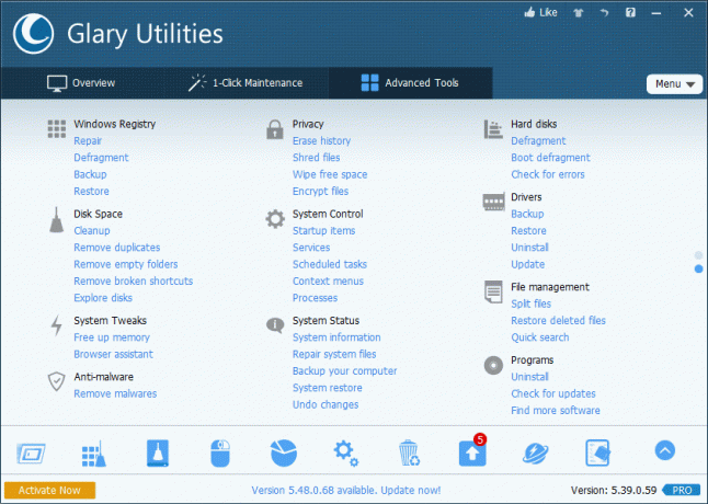 Glary Utilities Pro 5 - Utilitare Tuneup
