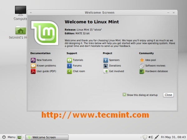 Linux Mint 15 Desktop-Bildschirm