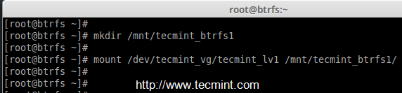 Btrfsファイルシステムのマウント