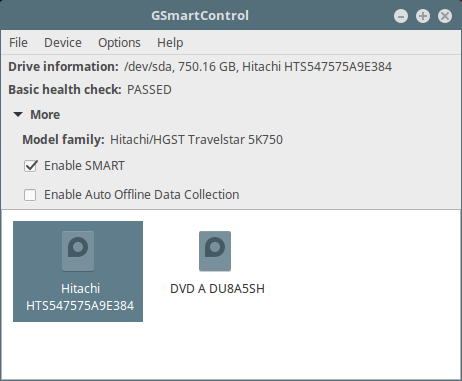 GSmart Control - Strumento di scansione del disco Linux