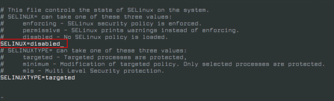 გამორთეთ SELinux CentOS– ში