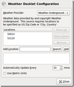 Configurare Image-WeatherDocklet