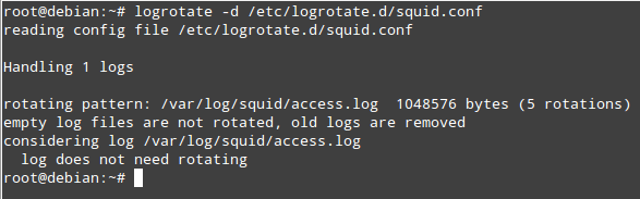 Otočte protokoly Squid pomocí funkce Logrotate