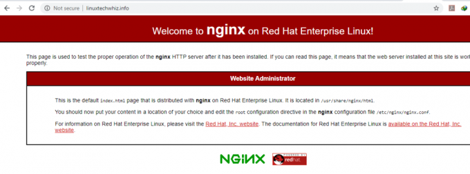 Sprawdź stronę internetową Nginx
