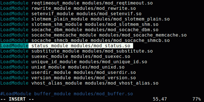 Activați modulul Mod_Status în Apache